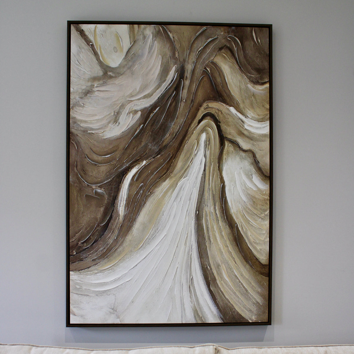 Neutral & Brown Abstract Textured Wall Art Framed Canvas