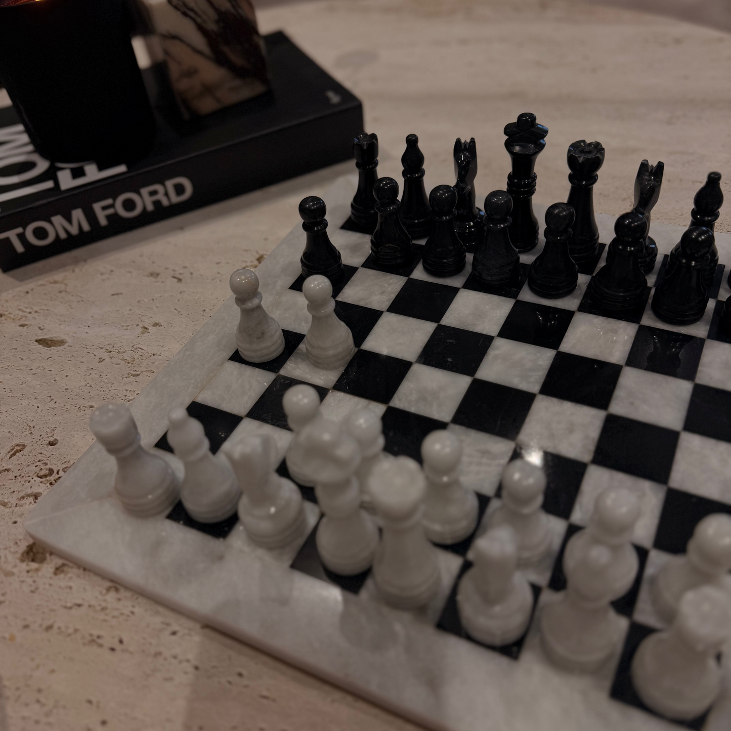 Black & White Marble Decorative Chess Set