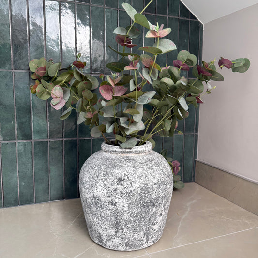 Aged Stone Large Ceramic Vase