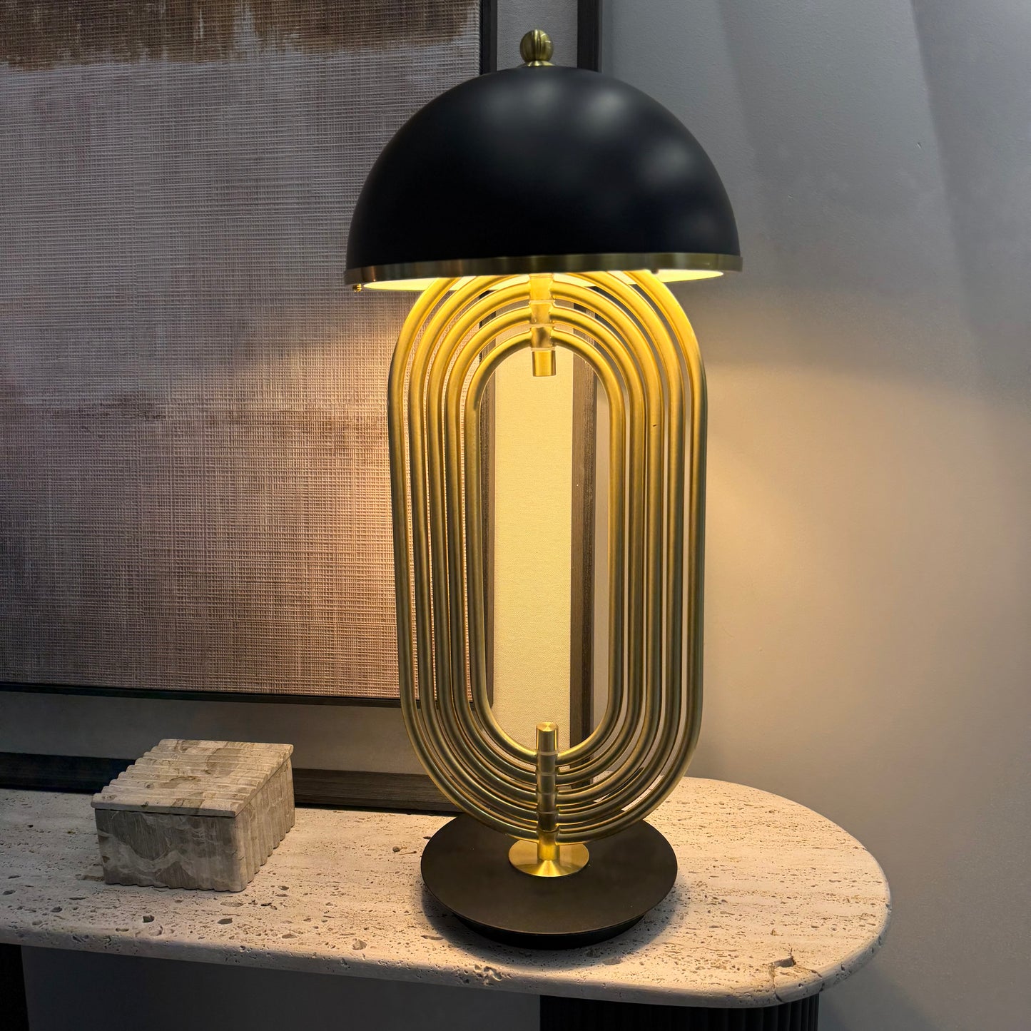 Gold & Black Metal Table Lamp