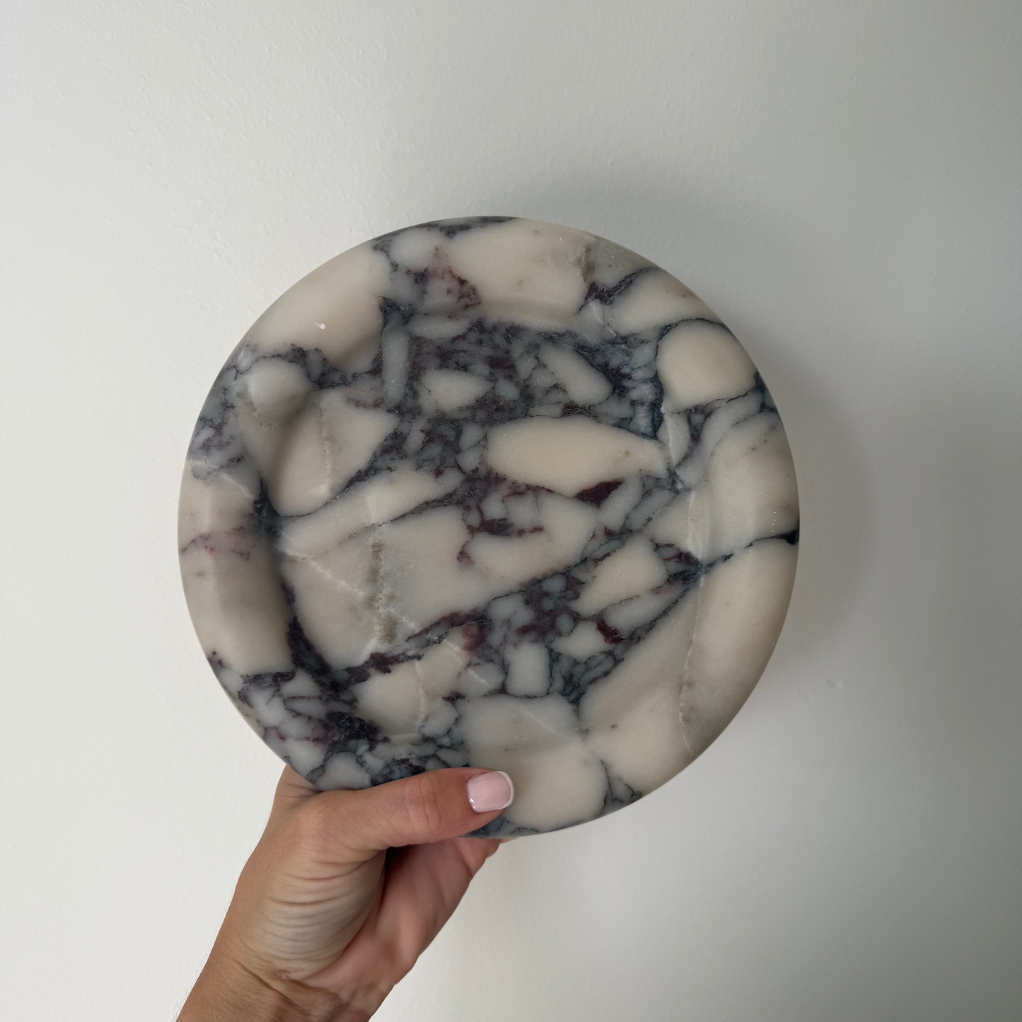 Round Calacatta Viola Marble Tray