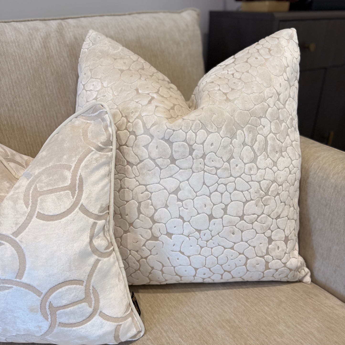 Ivory Large Luxury Pattered Decorative Cushion