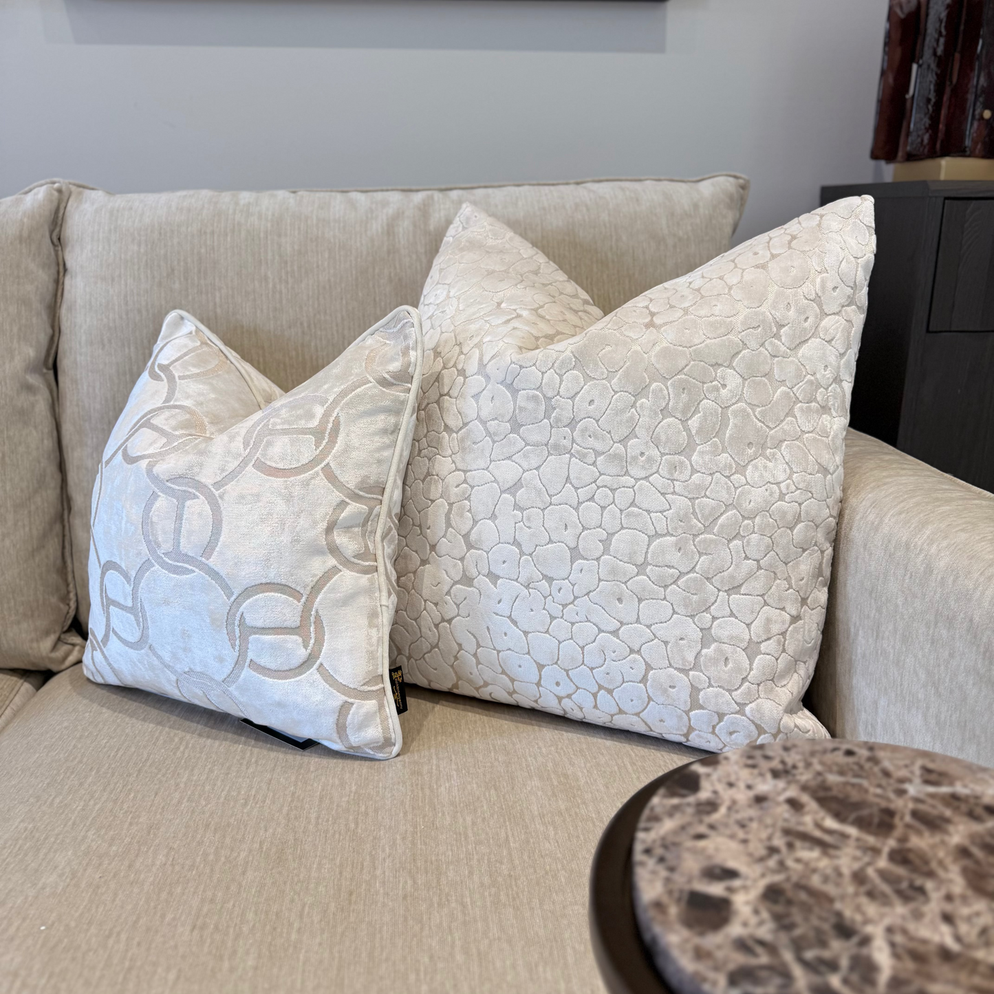 Ivory Large Luxury Pattered Decorative Cushion