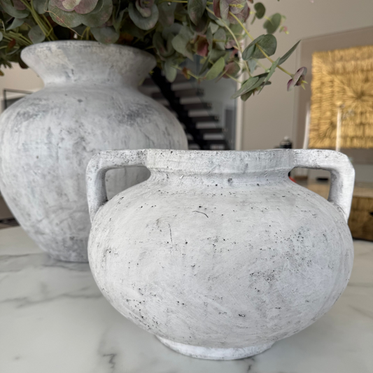 Stone Look Ceramic Pelike Pot Vase