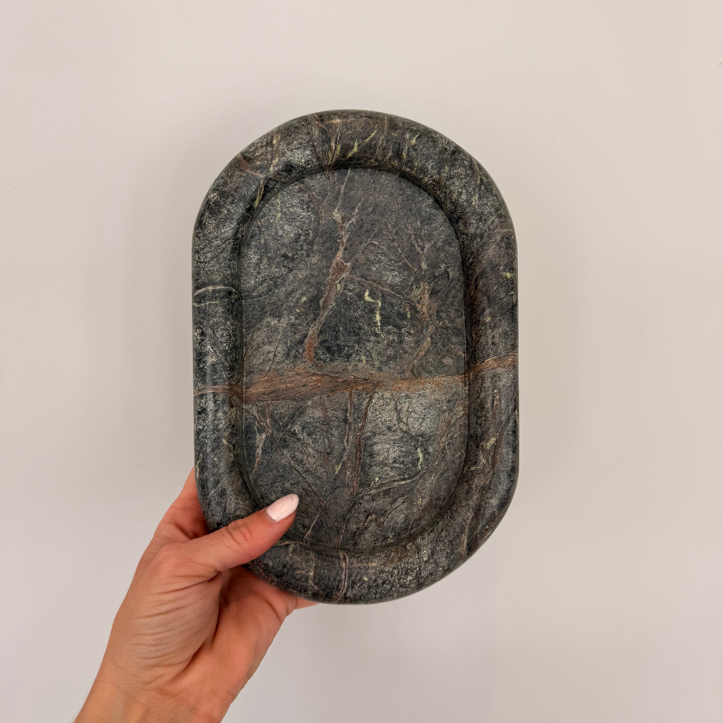 Dark Forest Green Marble Decorative Tray