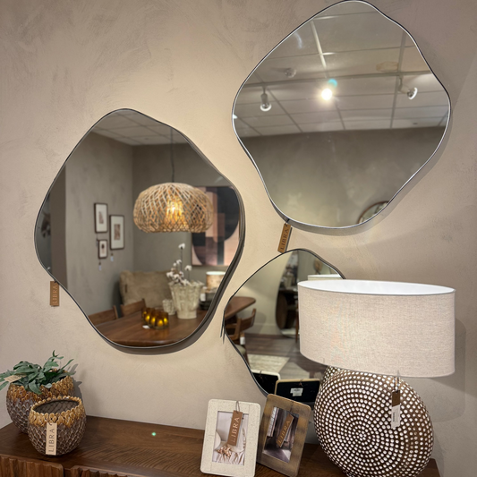 Corrugated Aged Champagne Gold Metal Framed Mirror | Large