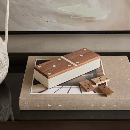 Wooden & White Decorative Domino Set