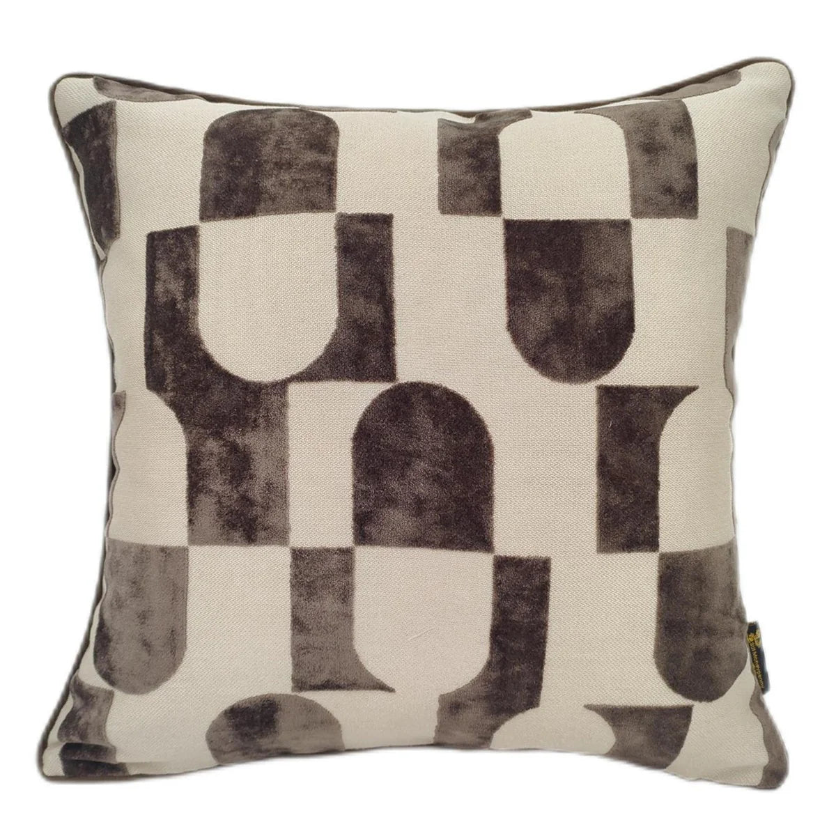 Chocolate & Beige Large Patterned Decorative Cushion