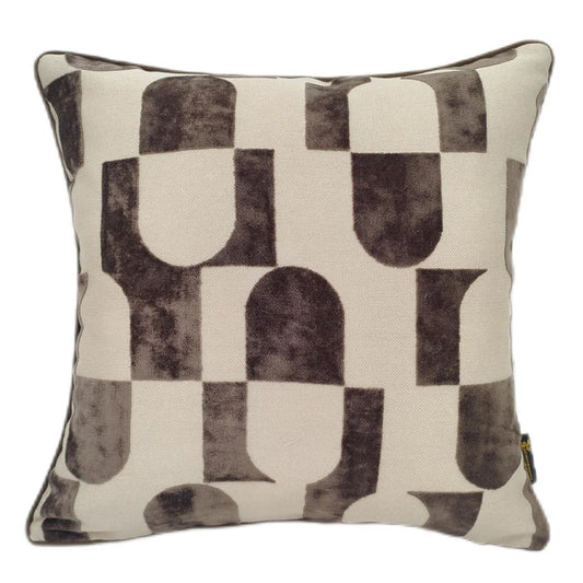 Chocolate & Beige Large Patterned Decorative Cushion