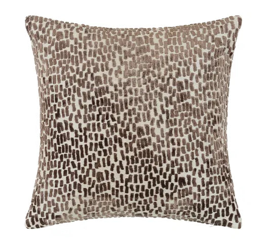 Chocolate & Beige Spotted Large Patterned Decorative Cushion