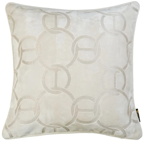 Ivory Medium Luxury Pattered Decorative Cushion