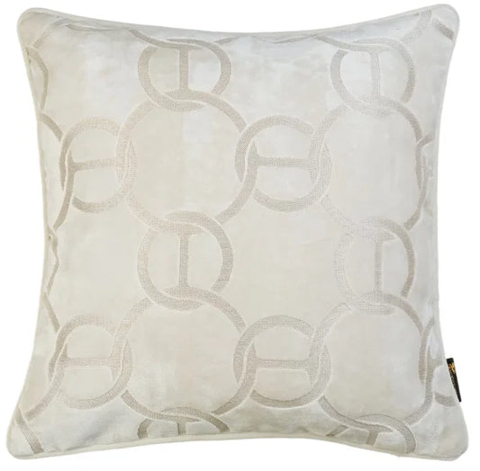Ivory Medium Luxury Pattered Decorative Cushion