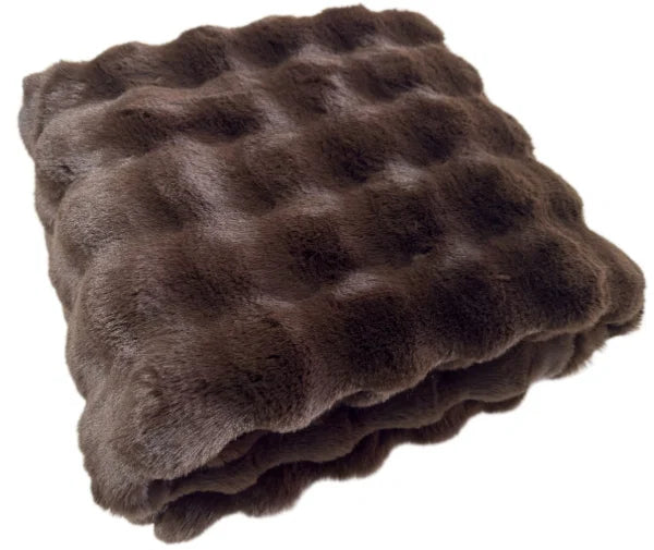 Luxury Chocolate Brown Fur Throw Blanket