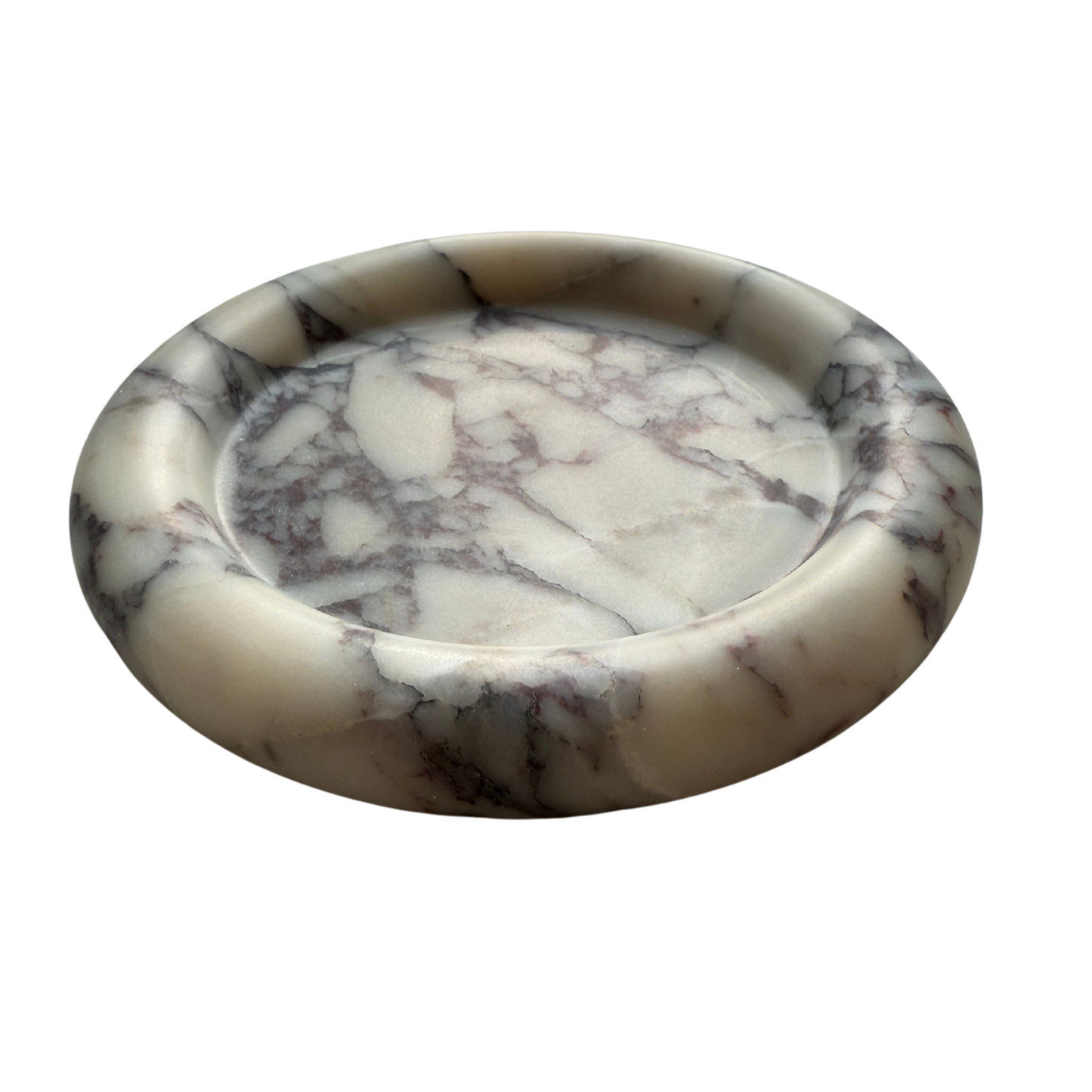 Round Calacatta Viola Marble Tray